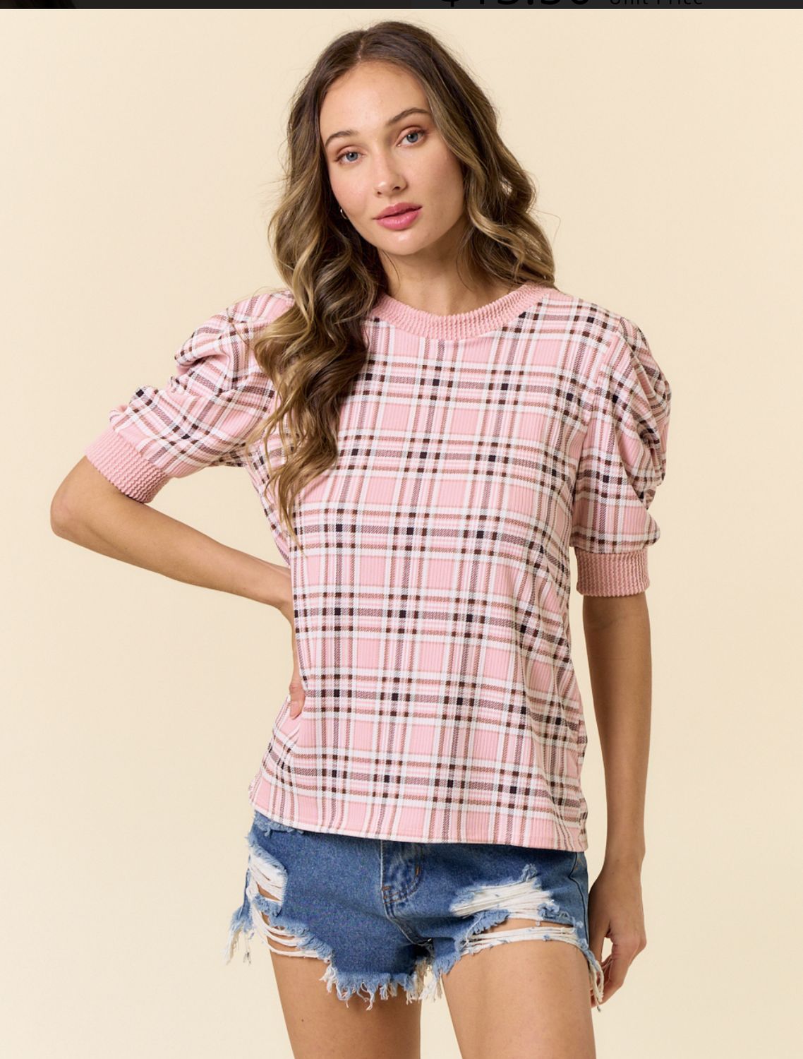Alexas Plaid Top, Size: S