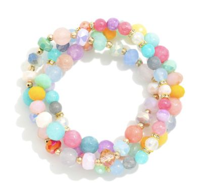 Multi-Color Marble Beaded Bracelet