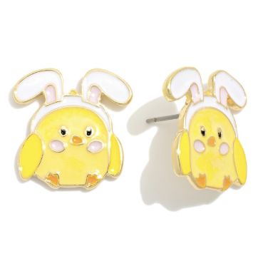 Easter Chick Post Drop Earrings