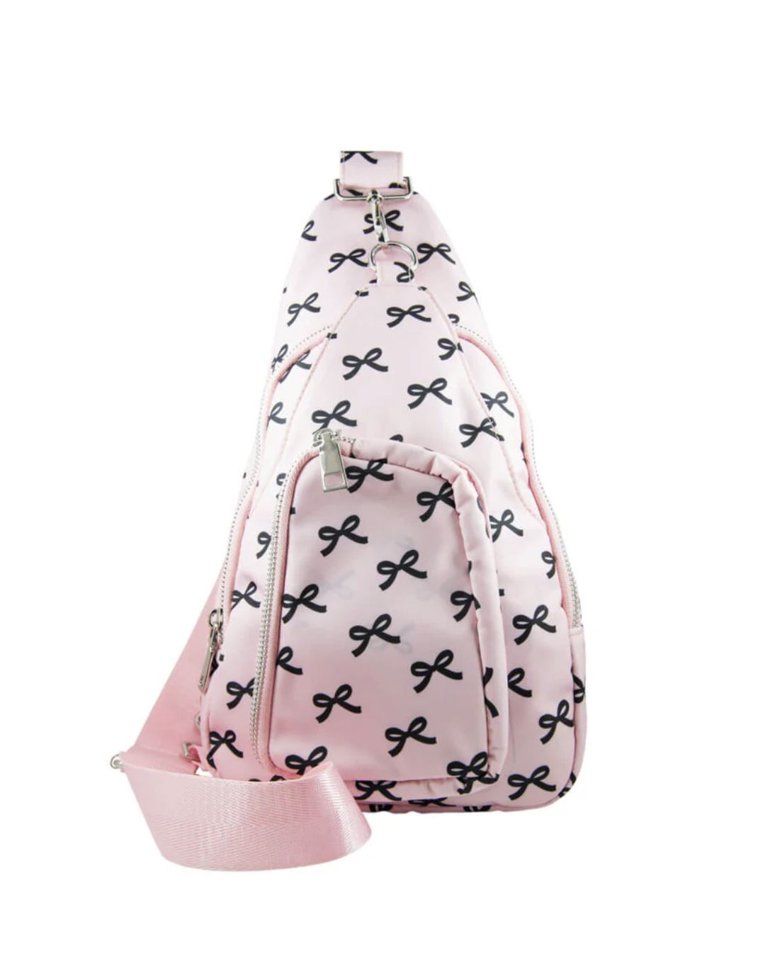 Sling Bag, Colour: Black &amp; Pink Mini Coquette Bows