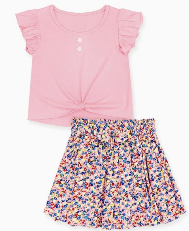 Pink &amp; Floral Top &amp; Skirt Set