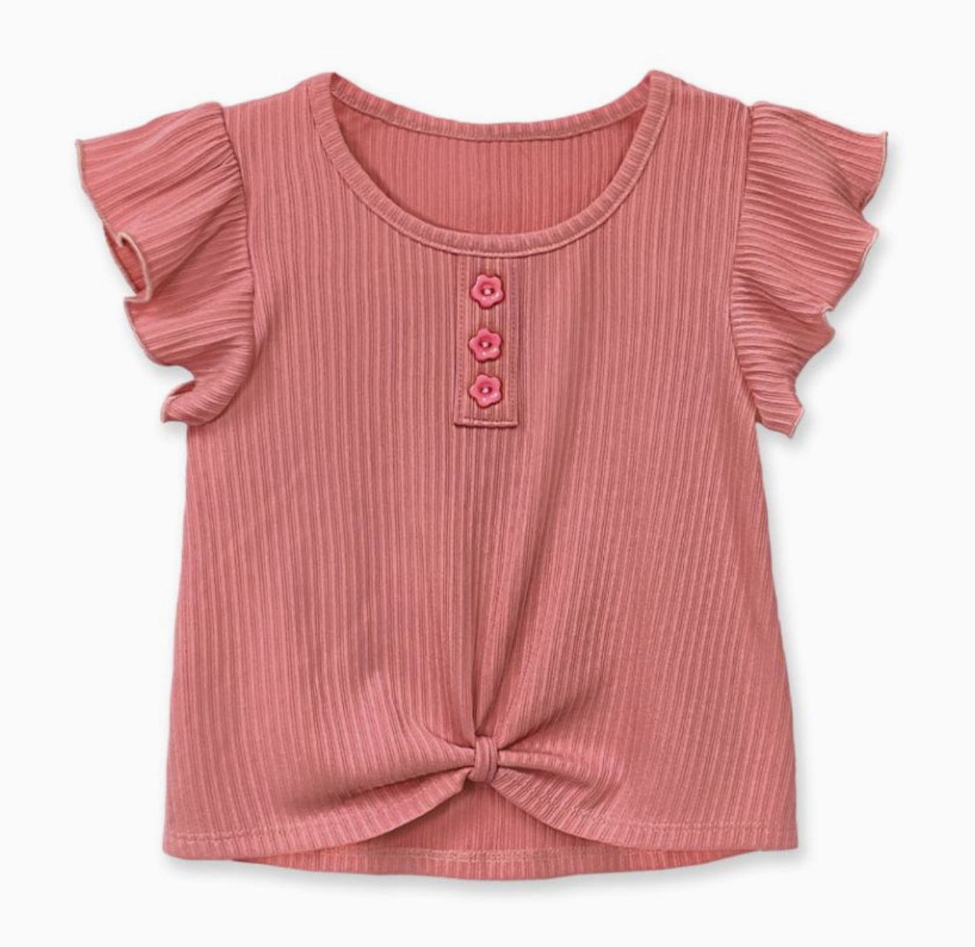 Brick Ribbed Knot Front Top