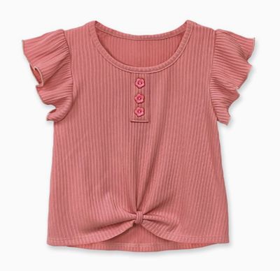 Brick Ribbed Knot Front Top