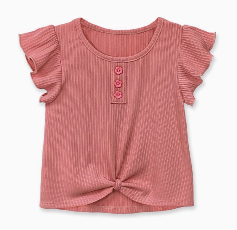 Brick Ribbed Knot Front Top