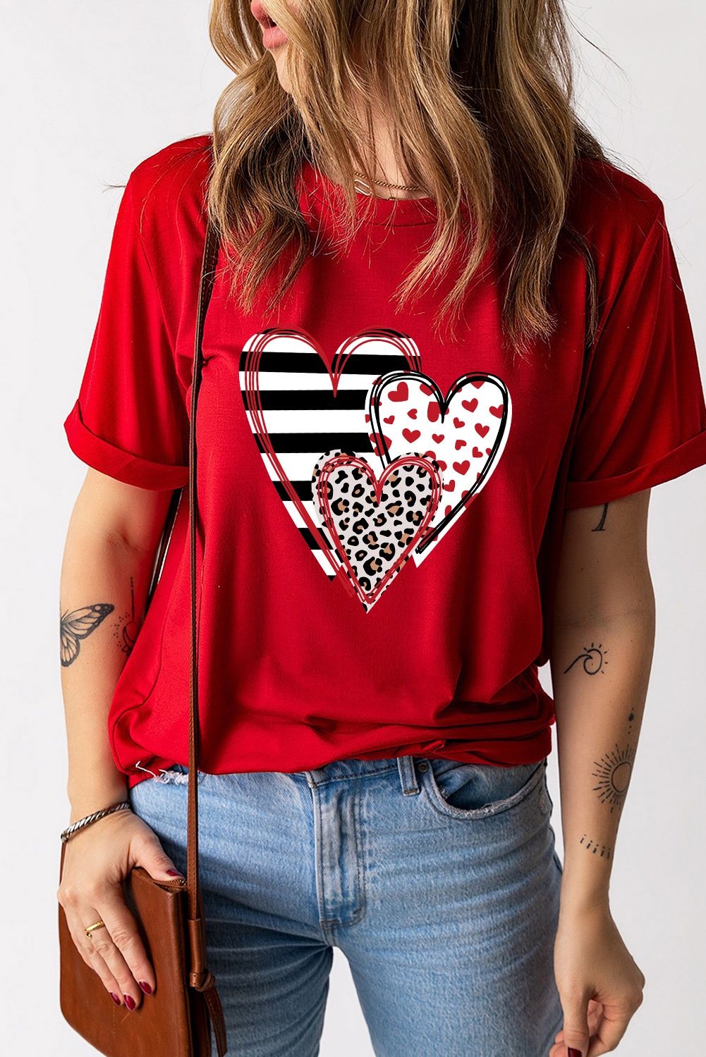 Red Triple Heart T-Shirt, Size: XL