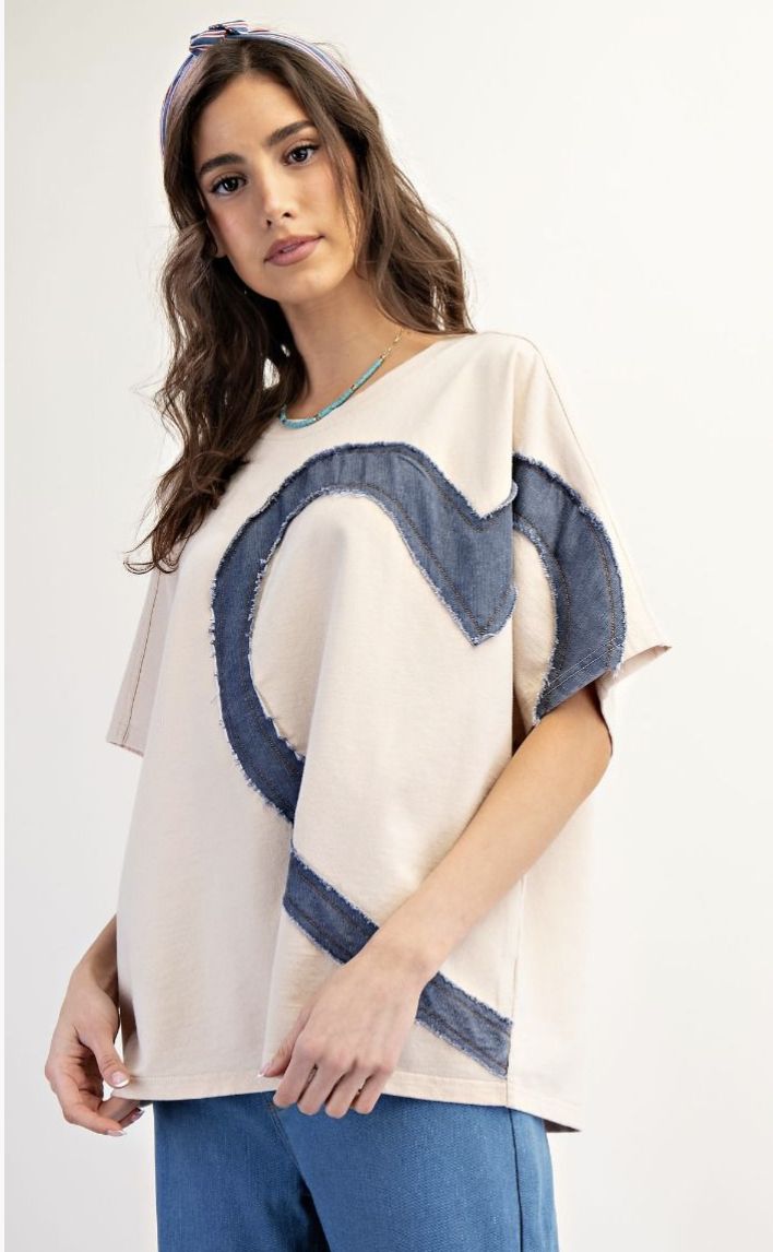 Heart Patch Top, Size: S
