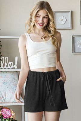Solid Urdan Ribbed Shorts