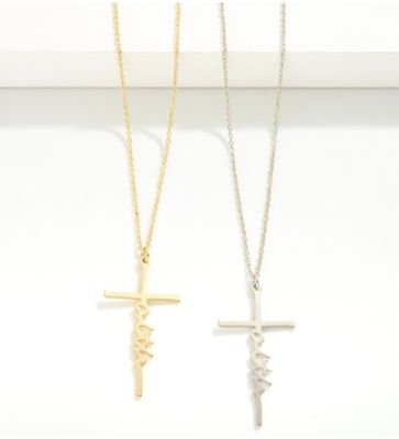 &quot;Faith&quot; Cross Necklace