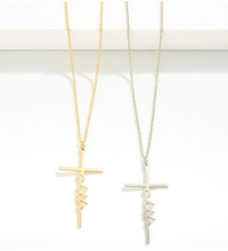&quot;Faith&quot; Cross Necklace