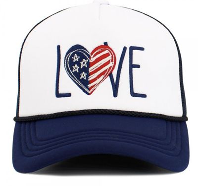 &quot;Love&quot; Patriotic Vintage Trucker Hat