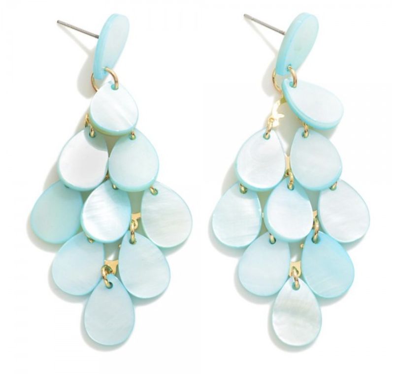 Pearlescent Disc Chandelier Earrings