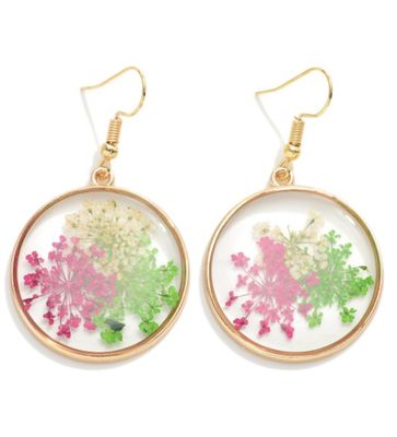 Resin Flower Drop Earrings