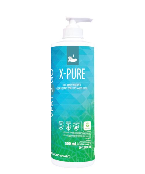 VERT-2-GO X-PURE GEL HAND SANITIZER - 500 ML (12/CS)