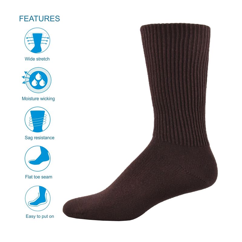 MID CALF THE SIMCAN COMFORT SOCK - BROWN MEDIUM (12/CS)