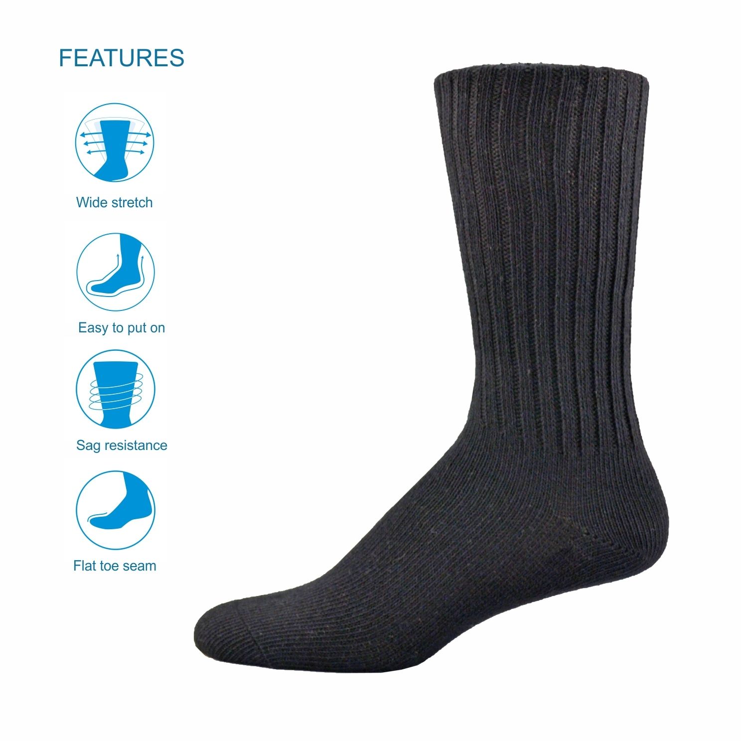 EASY COMFORT 3/PK - BLACK MEDIUM