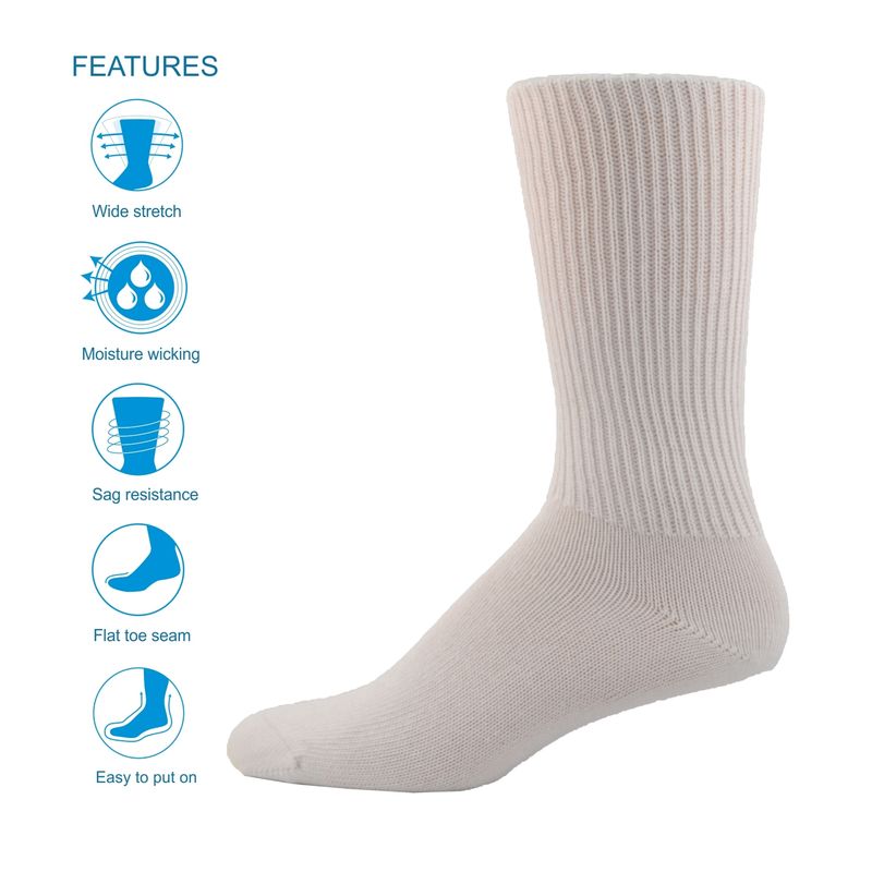 MID CALF THE SIMCAN COMFORT SOCK - WHITE X-LARGE (12/CS)