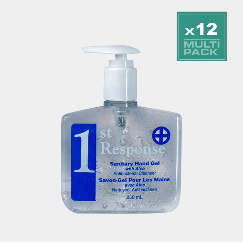 1ST RESPONSE HAND SANITARY GEL PUMPS 250ML - 12 PACK