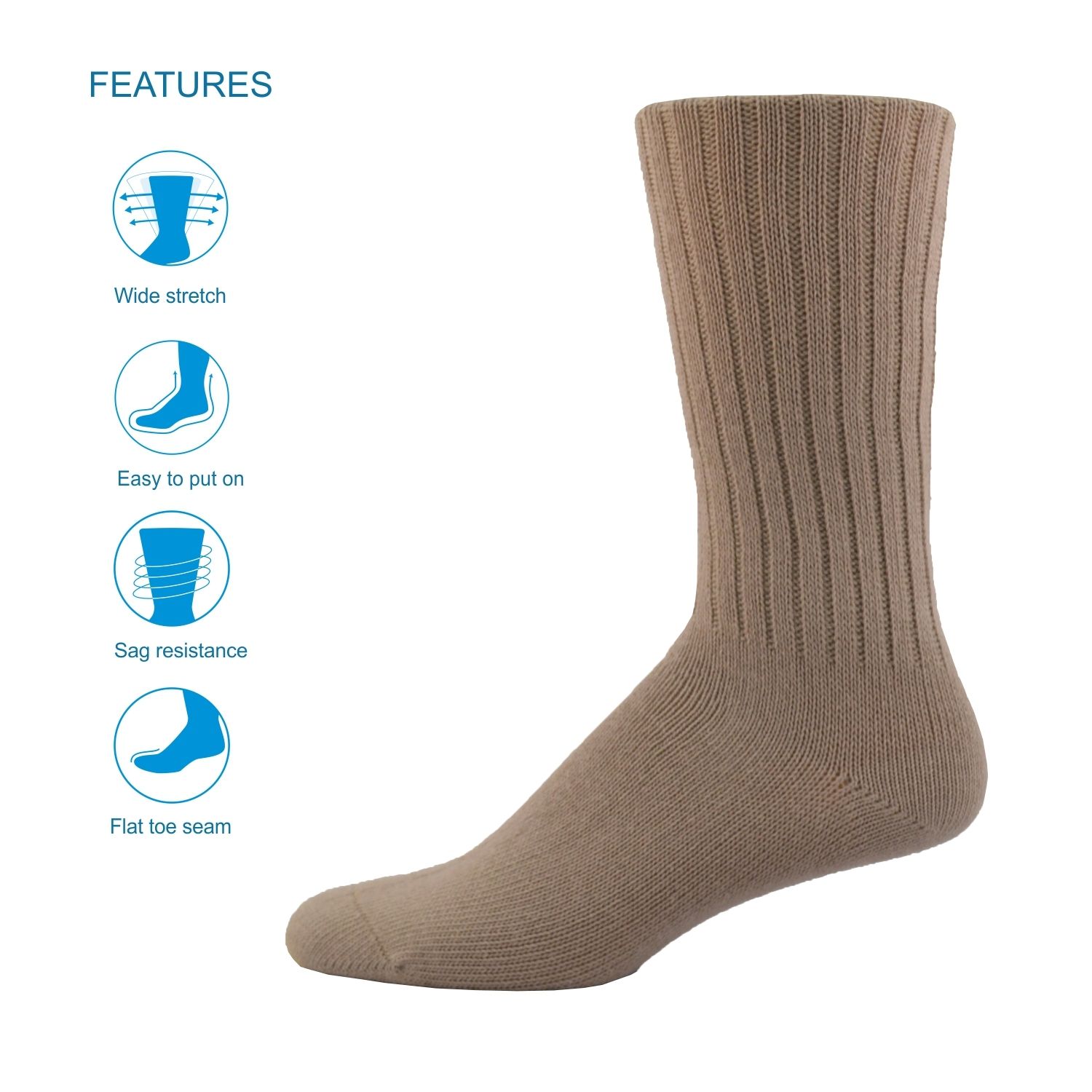 EASY COMFORT 3/PK - SAND LARGE