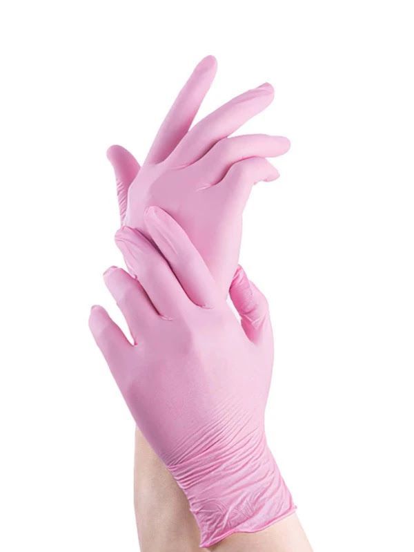 Pink Nitrile Examination Gloves  - QTY 100