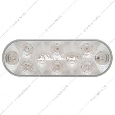 10 LED 6&quot; Oval Stop, Turn &amp; Tail Light - Red LED/Clear Lens