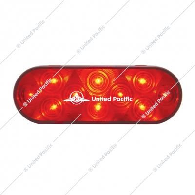 10 LED 6&quot; Oval Stop, Turn &amp; Tail Light - Red LED/Red Lens