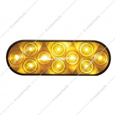 10 LED 6&quot; Oval Turn Signal Light - Amber LED/Amber Lens