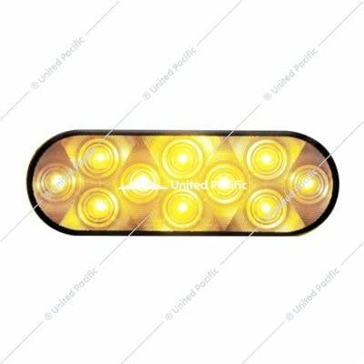 10 LED 6&quot; Oval Turn Signal Light - Amber LED/Clear Lens