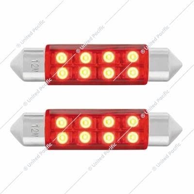 8 SMD High Power Micro LED 211-2 Light Bulb - Red (2 Pack)