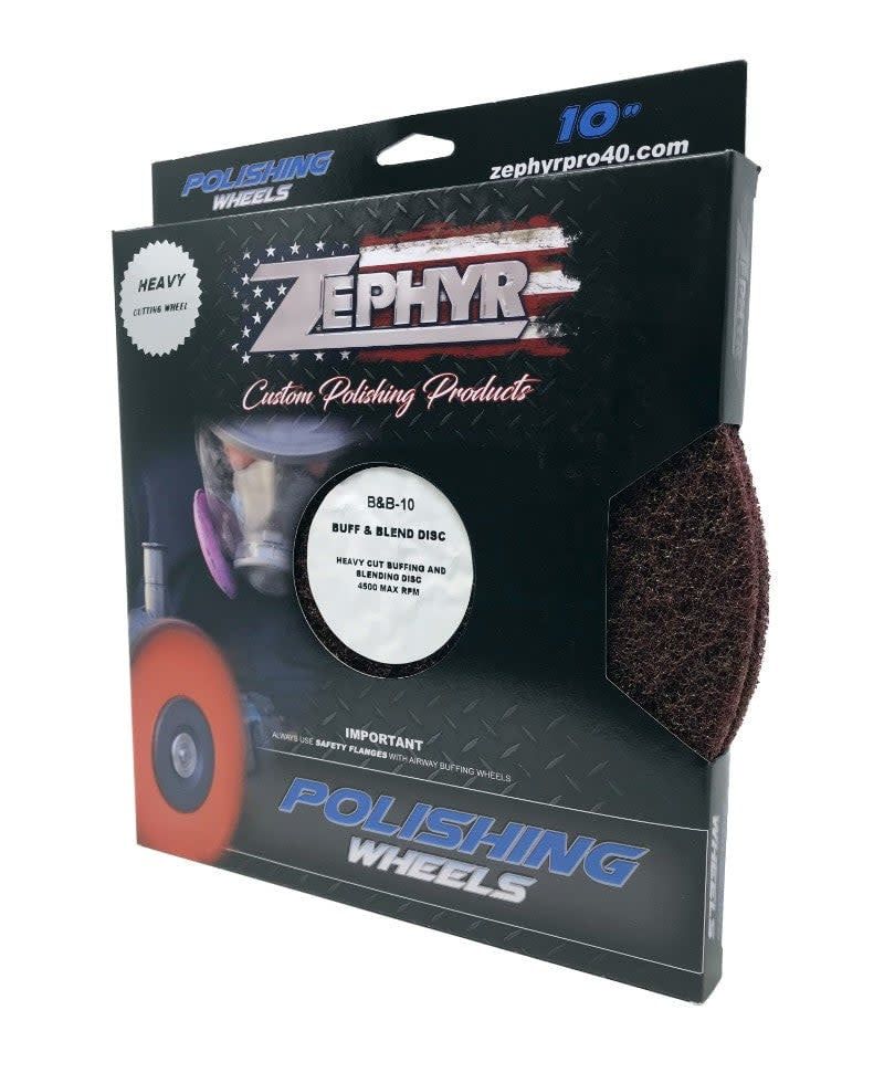 Zephyr Polishing Wheels Buff &amp; Blend 10&quot; Medium Heavy Cut Blend Disc