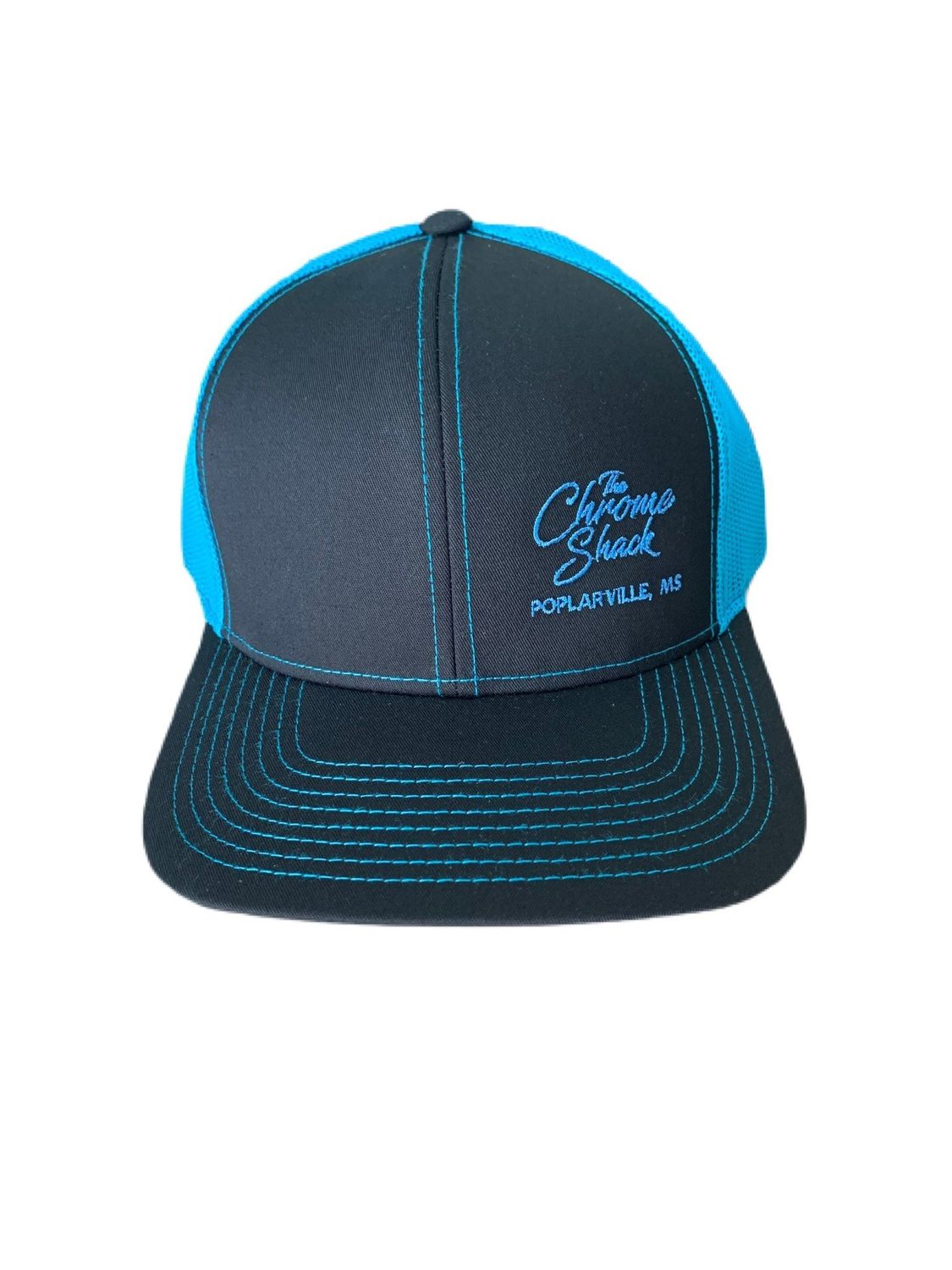 The Chrome Shack Hat - Black/Neon Blue