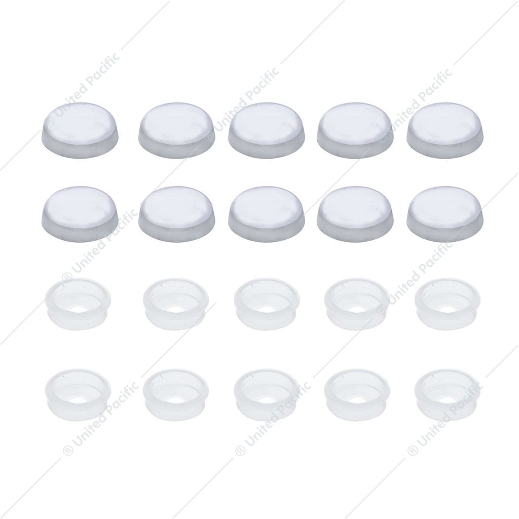 Chrome Plastic Snap-On Screw Covers For 1/4&quot; Screw (10-Pack)