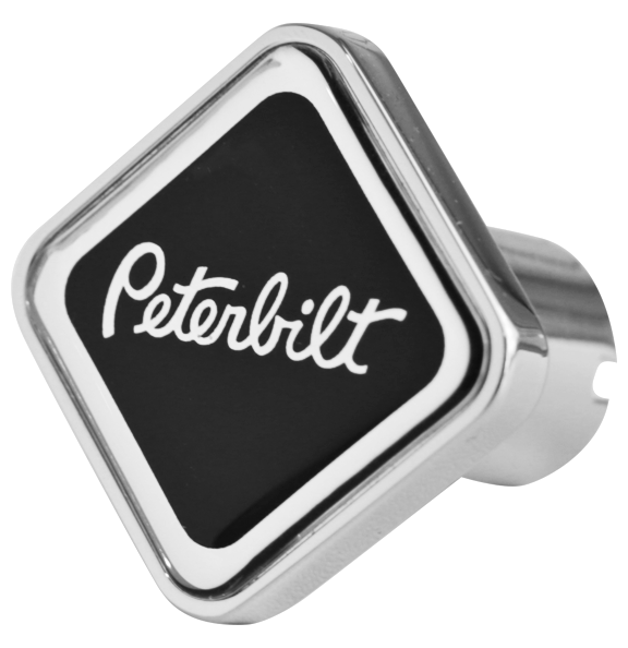 Peterbilt Logo Square Knob Black/Chrome 190