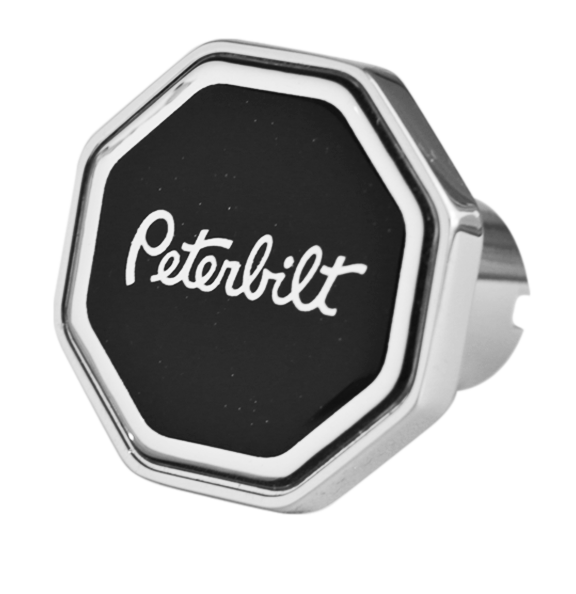 Peterbilt Logo Octagon Knob Metallic Black 195