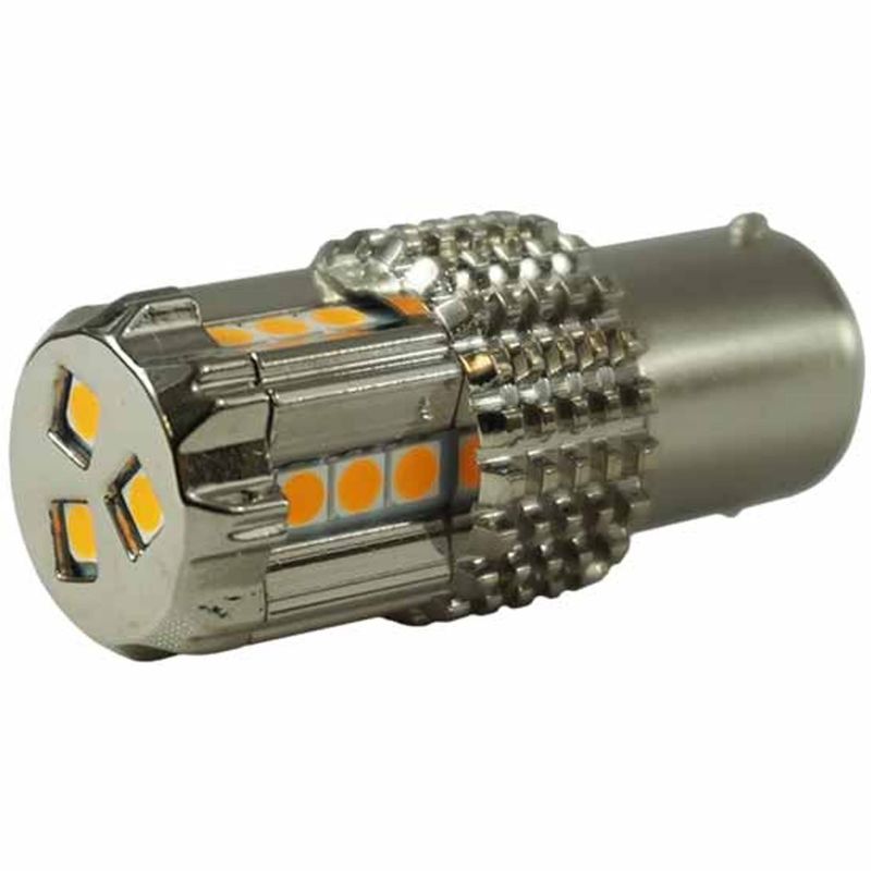 Amber - 15 LED 1156 Bulb for Glass Lens Light. Super Bright (2nd Gen.)