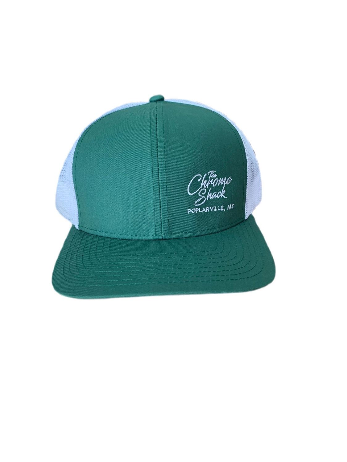 The Chrome Shack Hat - Dark Green/White