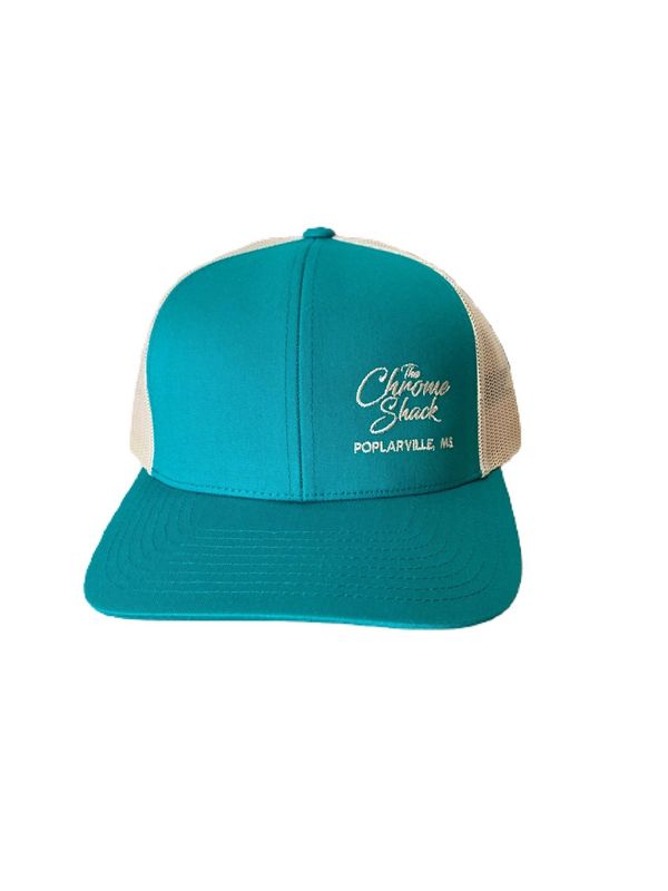 The Chrome Shack Hat - Jaguar Teal/Beige