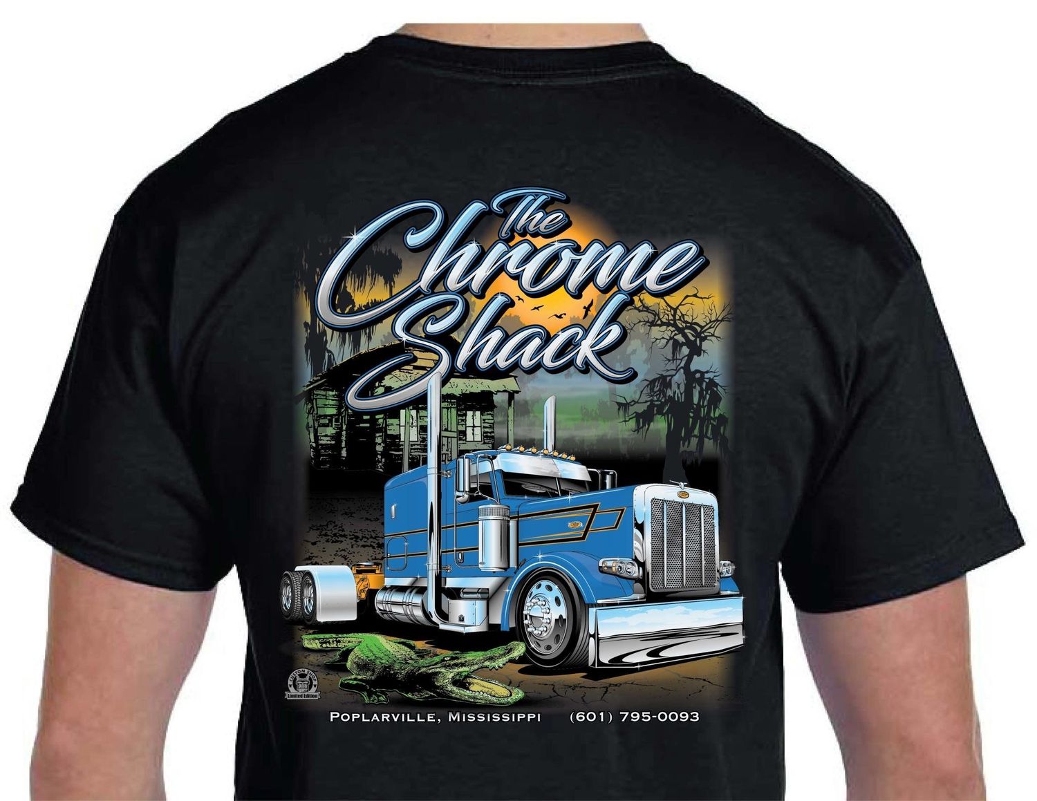 The Chrome Shack Bayou T-Shirt, Color: Black, Size: Youth Medium
