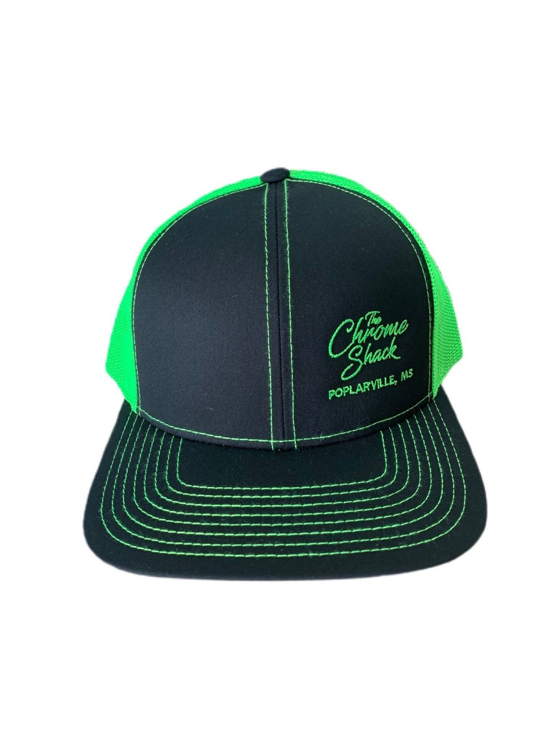 The Chrome Shack Hat - Black/Neon Green