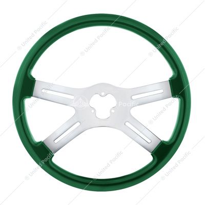 18&quot; Vibrant Color 4 Spoke Steering Wheel - Emerald Green