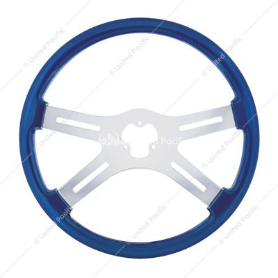 18&quot; Color 4 Spoke Steering Wheel - Electric Blue