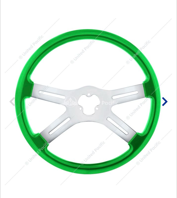 18&quot; Vibrant Color 4 Spoke Steering Wheel - Candy Apple Green
