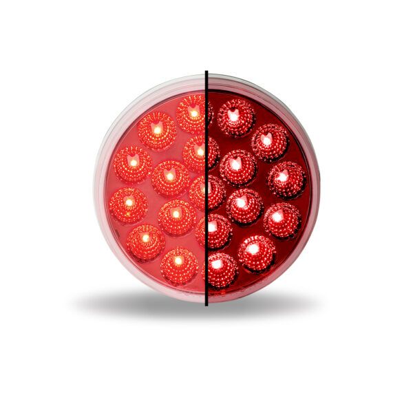 4″ Anodized Red Stop, Turn &amp; Tail to White Back Up LED Light – 19 Diodes