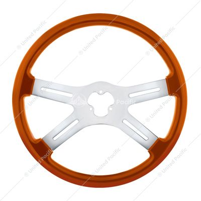 18" Vibrant Color 4 Spoke Steering Wheel - Cadmium Orange
