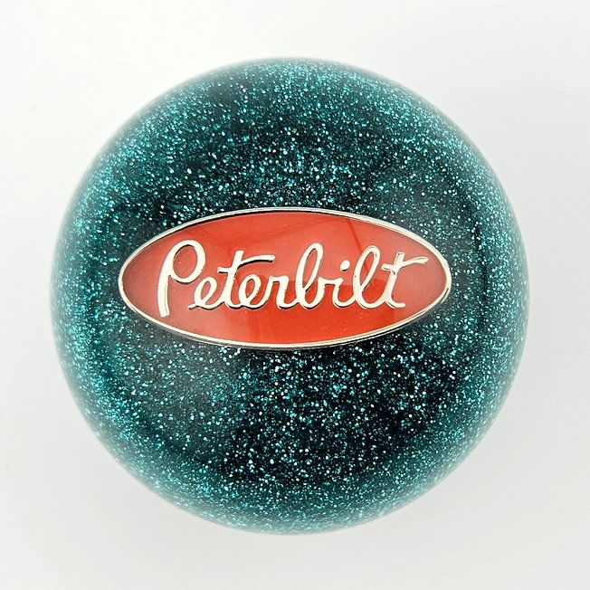 Red Peterbilt Oval Aqua Flake Ball