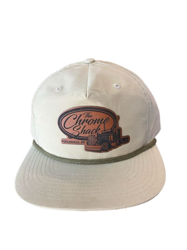The Chrome Shack Leather Patch Umpqua Hat - Sand Dune/Loden Green