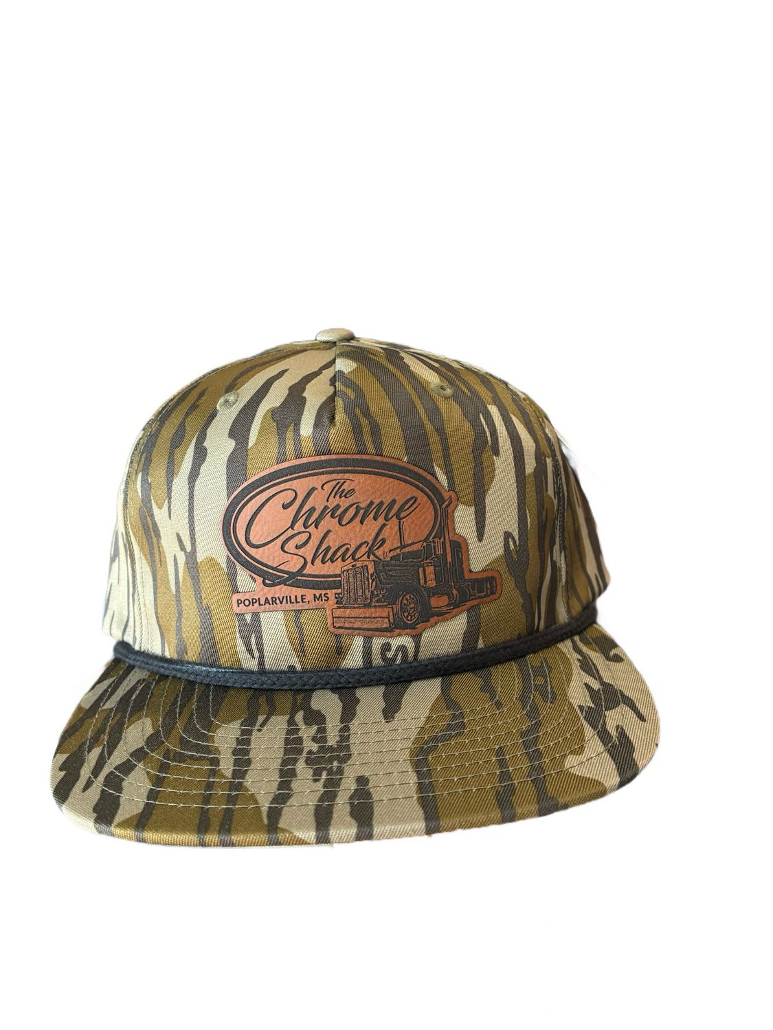 The Chrome Shack Leather Patch Umpqua Hat - Bottomland Camo