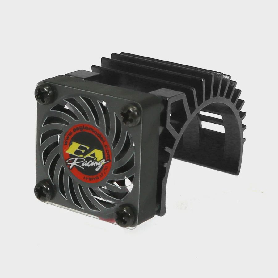 Eagle Racing Alum. Motor Heatsink (Side Type) w/ Fan, Color: Black