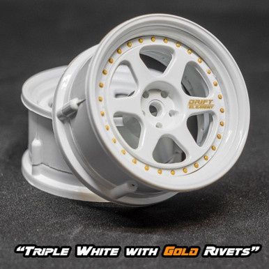 Drift Element II Wheel Set - Triple White w/ Gold Rivets