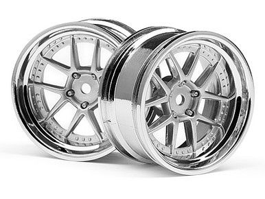 HPI 111276 DY-CHAMPION 26MM WHEEL (CHROME/SILVER/6MM OS/2PCS)