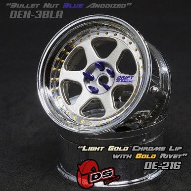 Drift Element II Wheel Set - Light Gold/Chrome w/ Gold Rivets